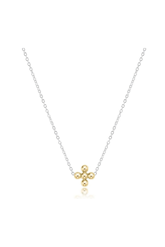 Enewton 16" Necklace Mixed Metal - Classic Beaded 3mm Signature Cross