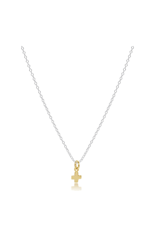 Enewton 16" Necklace Mixed Metal - Signature Cross Small Gold Charm