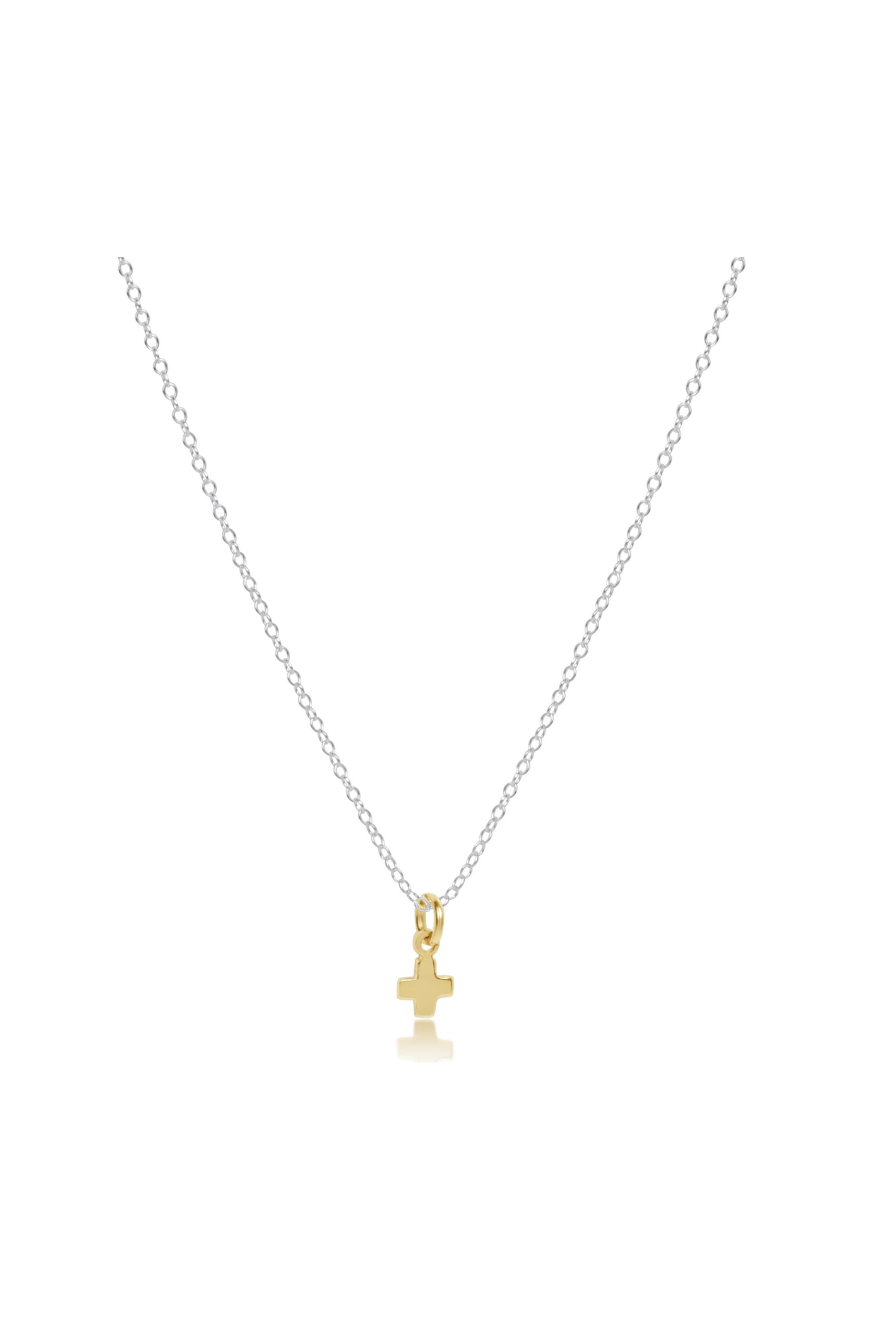 Enewton 16" Necklace Mixed Metal - Signature Cross Small Gold Charm