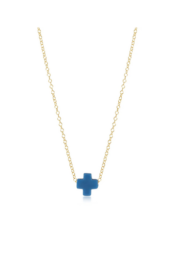Enewton 16" Necklace Gold - Signature Cross Cobalt