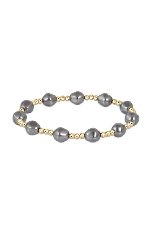 Enewton Admire 3mm Bead Bracelet - Pearl - Dark Grey