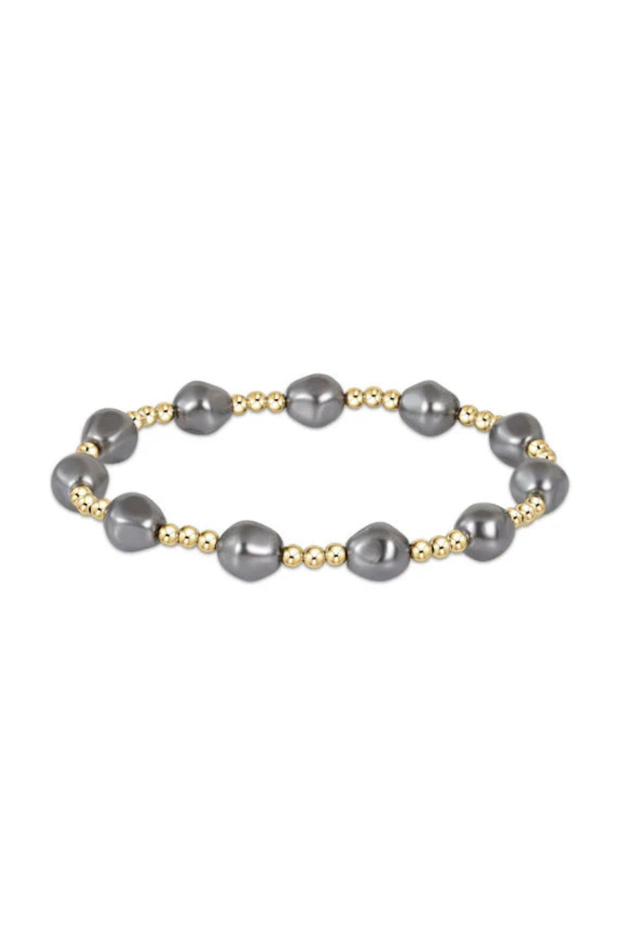 Enewton Admire 3mm Bead Bracelet - Pearl - Dark Grey