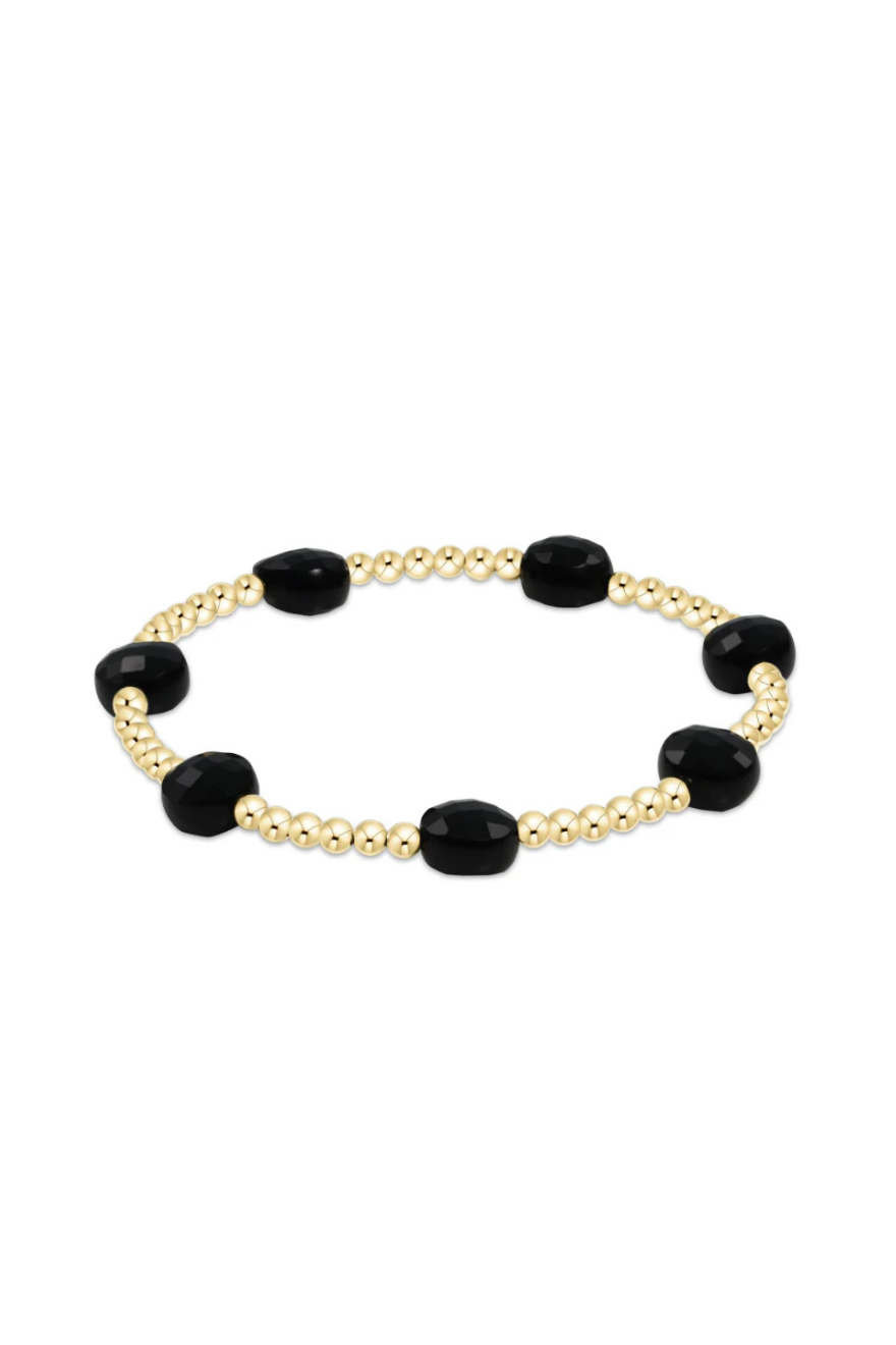 Enewton Admire Gold 3mm Bead Bracelet - Faceted Onyx