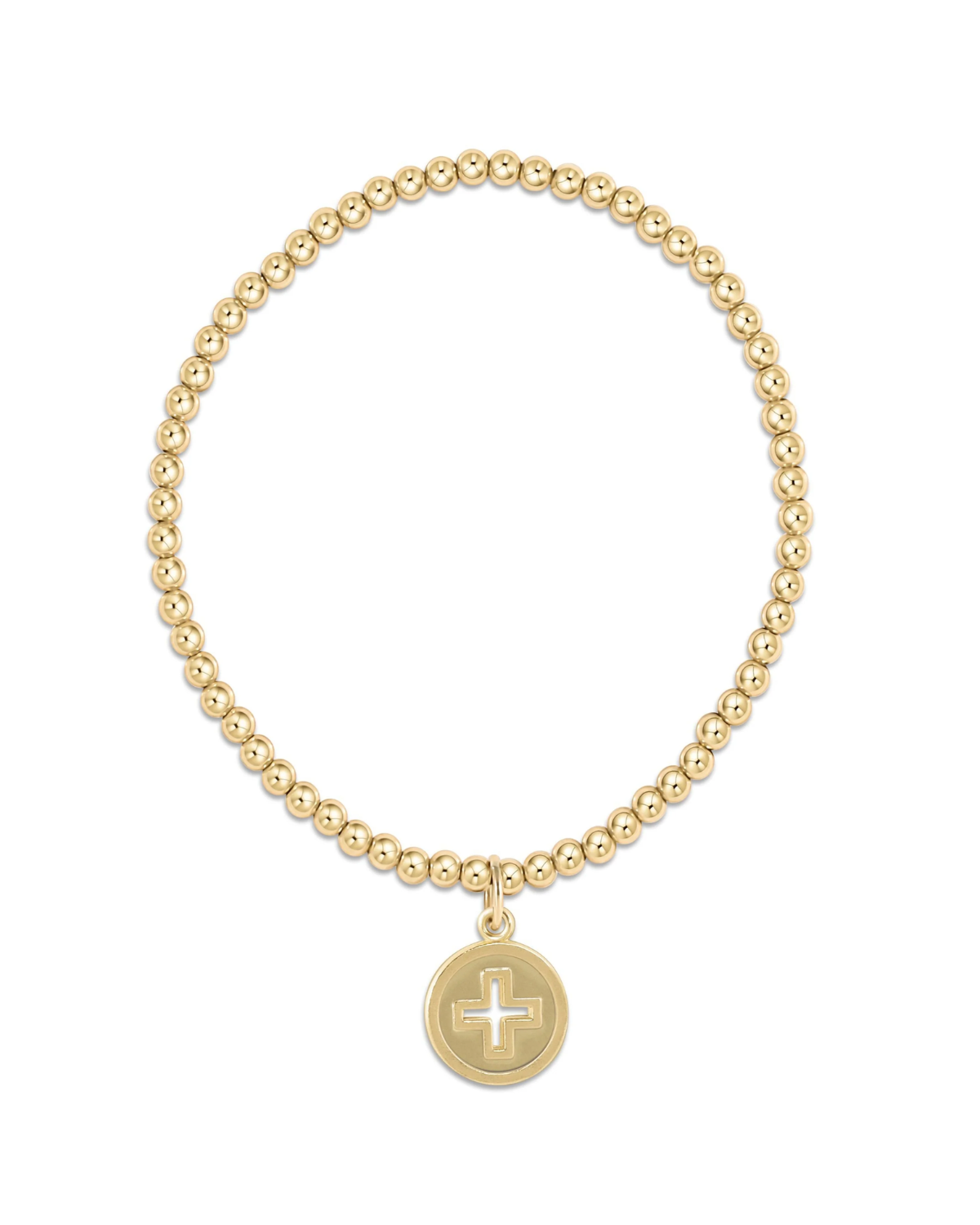 Enewton Classic Gold 3mm Bracelet - Signature Cross Gold Disc