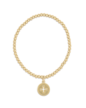 Enewton Classic Gold 3mm Bracelet - Signature Cross Gold Disc