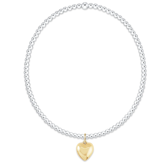 Enewton Classic Mixed Metal 2mm Bracelet - Love Plush Small Gold Charm Cabana The Seaside Style 30a