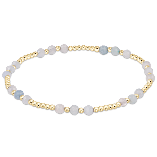 Enewton Gemstone Gold Joy Pattern 3mm Bead Bracelet - Aquamarine The Seaside Style Cabana Seaside 30a
