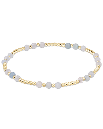 Enewton Gemstone Gold Joy Pattern 3mm Bead Bracelet - Aquamarine The Seaside Style Cabana Seaside 30a