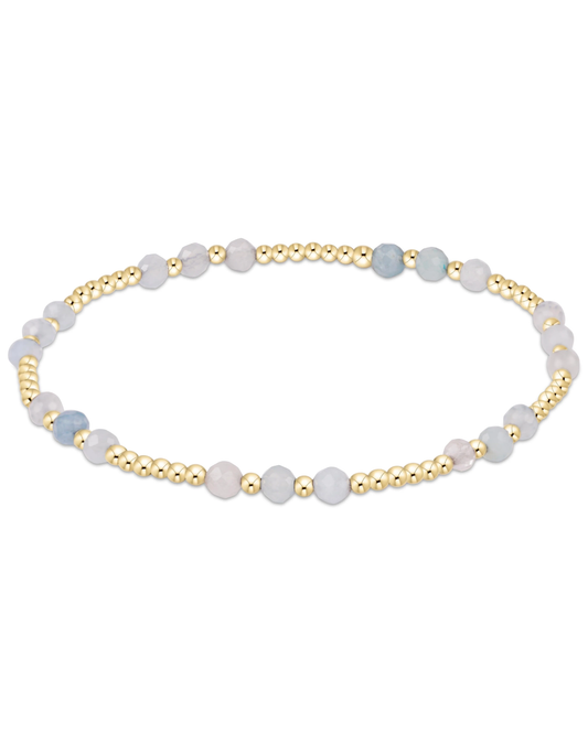 Enewton Gemstone Gold Joy Pattern 3mm Bead Bracelet - Aquamarine The Seaside Style Cabana Seaside 30a