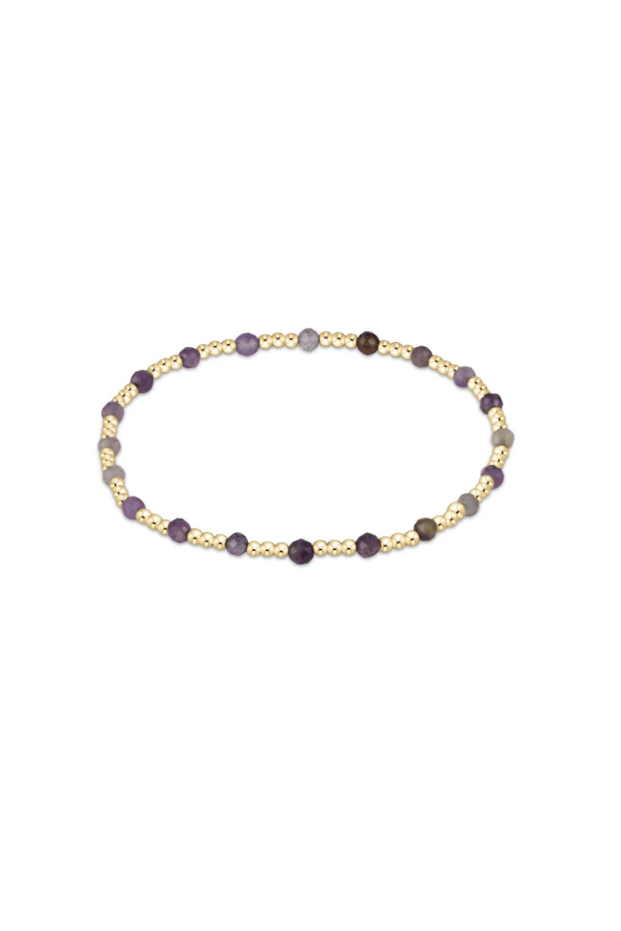 Enewton Gemstone Gold Sincerity Pattern 3mm Bead Bracelet - Amethyst