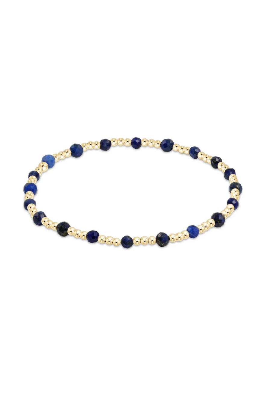 Enewton Gemstone Gold Sincerity Pattern 3mm Bead Bracelet - Lapis