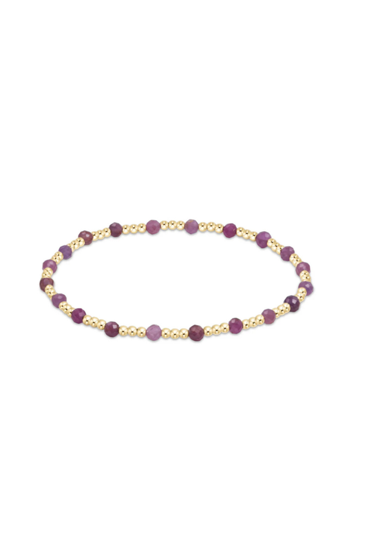 Enewton Gemstone Gold Sincerity Pattern 3mm Bead Bracelet - Ruby