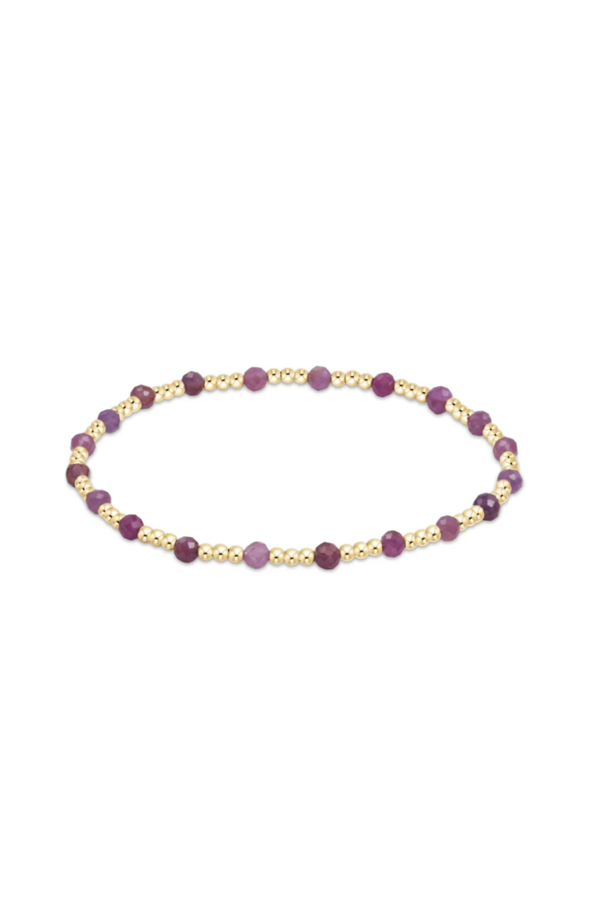 Enewton Gemstone Gold Sincerity Pattern 3mm Bead Bracelet - Ruby
