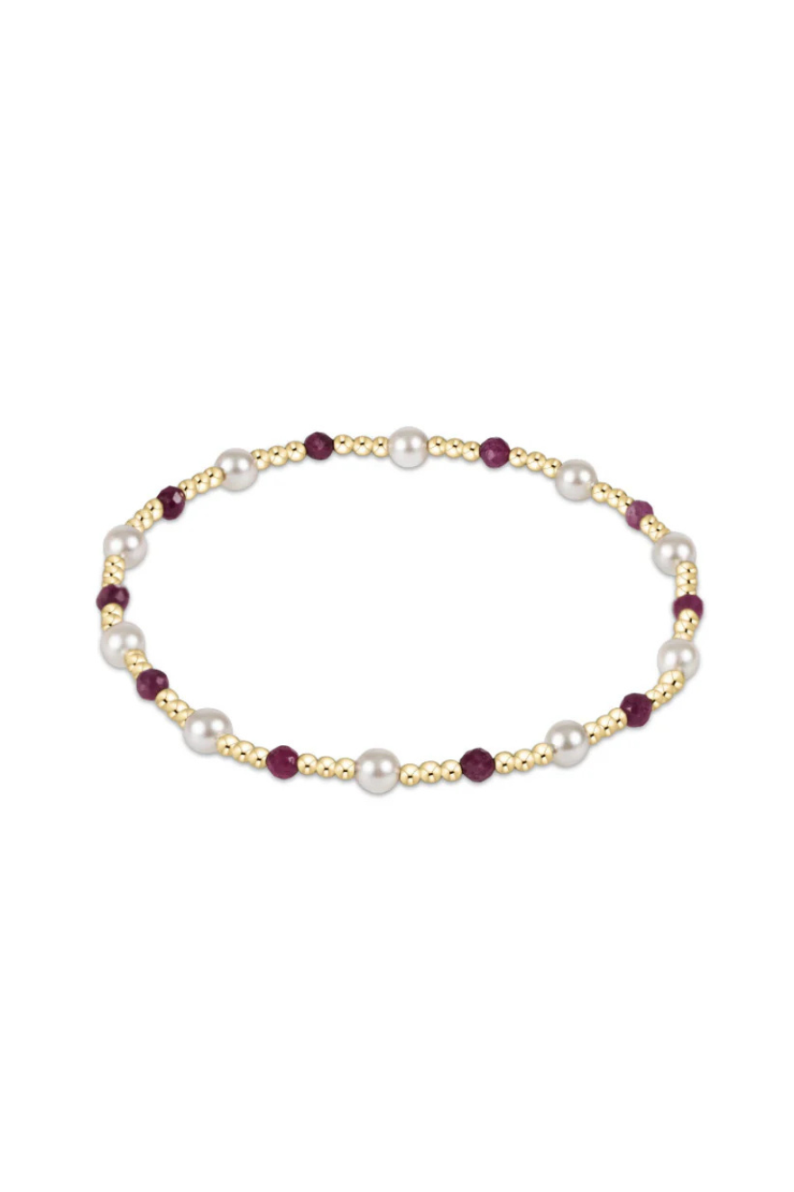 Enewton Pearl Sincerity Pattern 4mm Bead Bracelet - Ruby