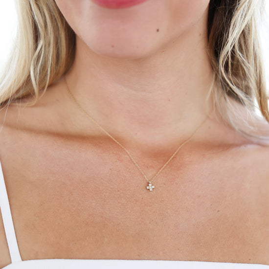 Enewton 14kt Gold and Diamond Signature Cross Necklace Seaside Florida 30A Cabana