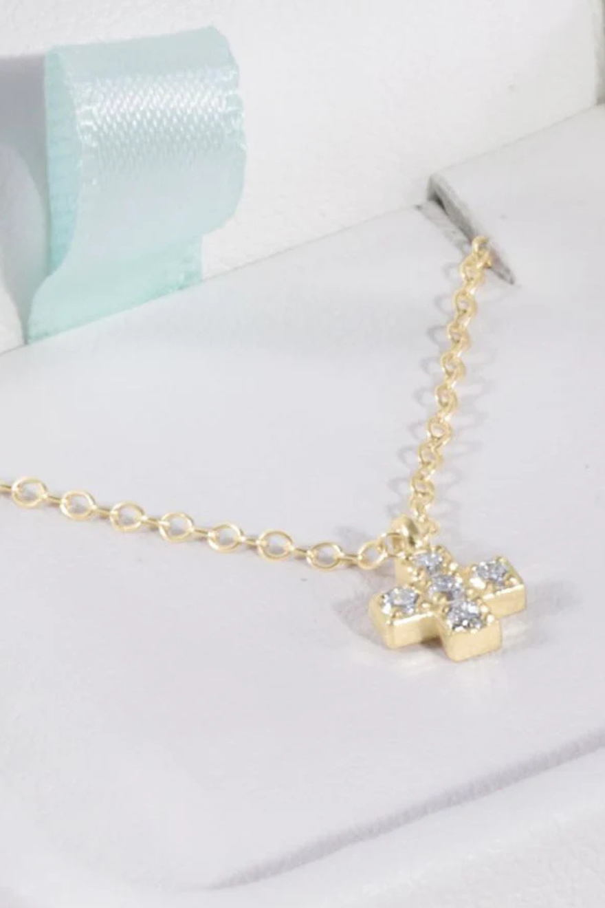 Enewton 14kt Gold and Diamond Signature Cross Necklace