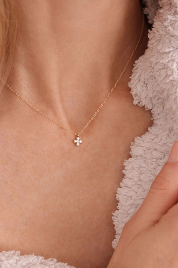 Enewton 14kt Gold and Diamond Signature Cross Necklace