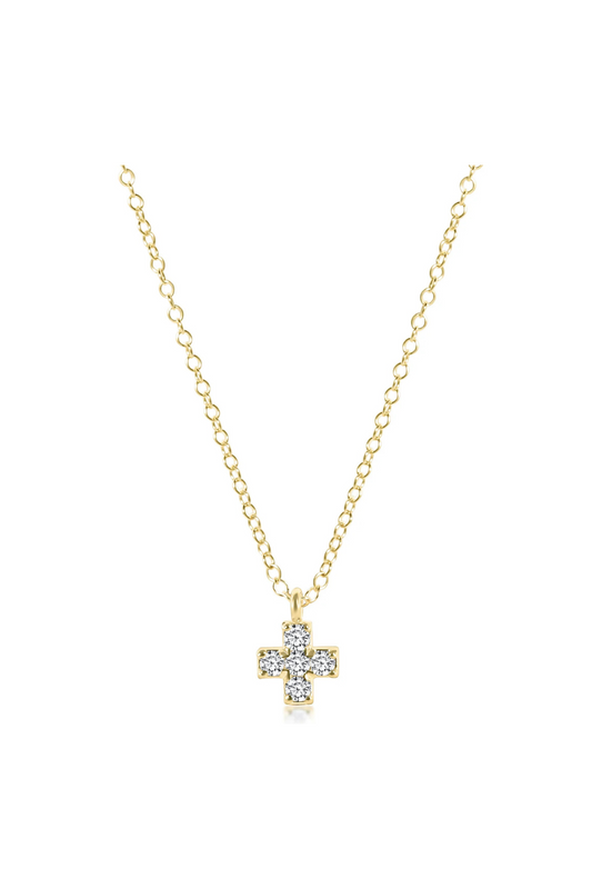 Enewton 14kt Gold and Diamond Signature Cross Necklace