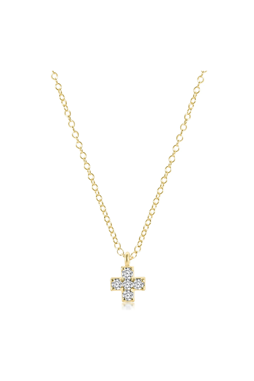 Enewton 14kt Gold and Diamond Signature Cross Necklace