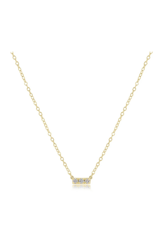 Enewton 14kt Gold and Diamond Significance Bar Necklace - Three