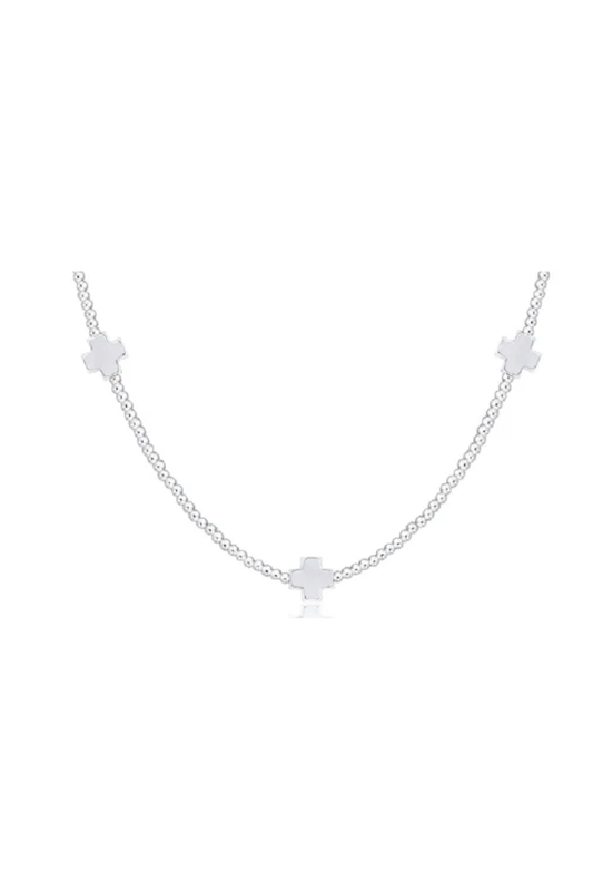 Enewton 15" Choker Signature Cross Sterling Pattern 2mm Bead - Signature Cross