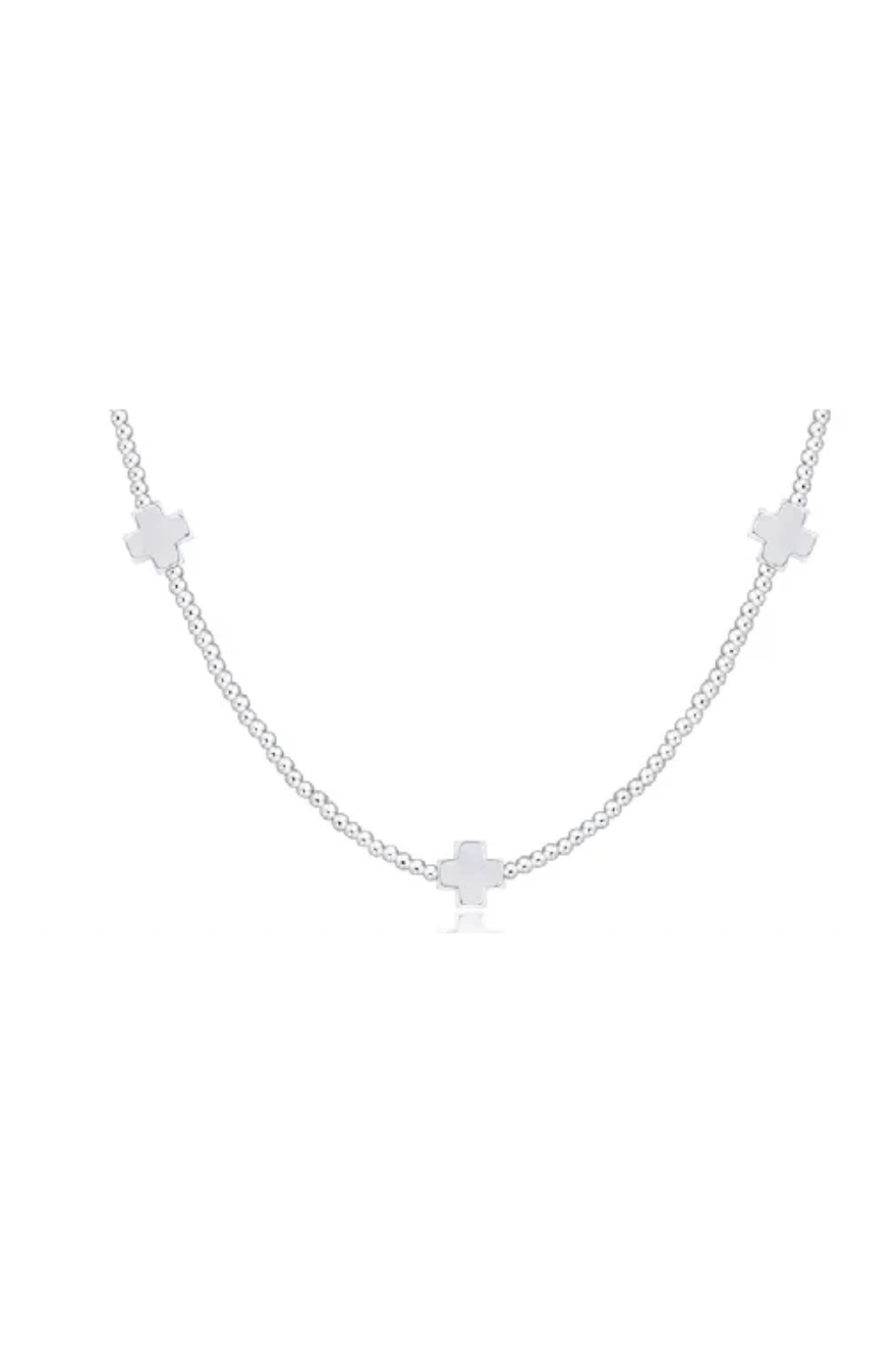 Enewton 15" Choker Signature Cross Sterling Pattern 2mm Bead - Signature Cross