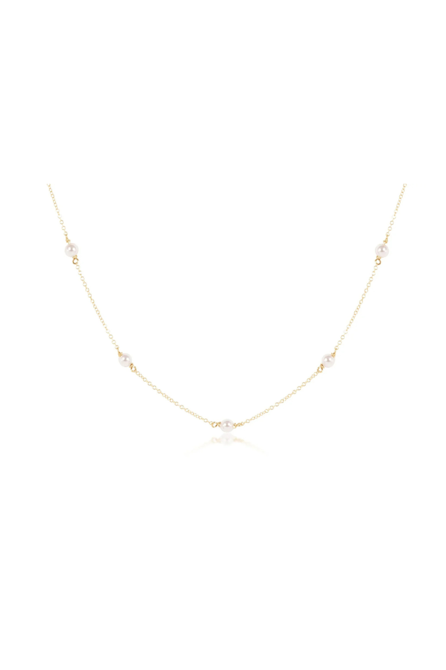 Enewton 15" Choker Simplicity Chain Gold - 4mm Pearl