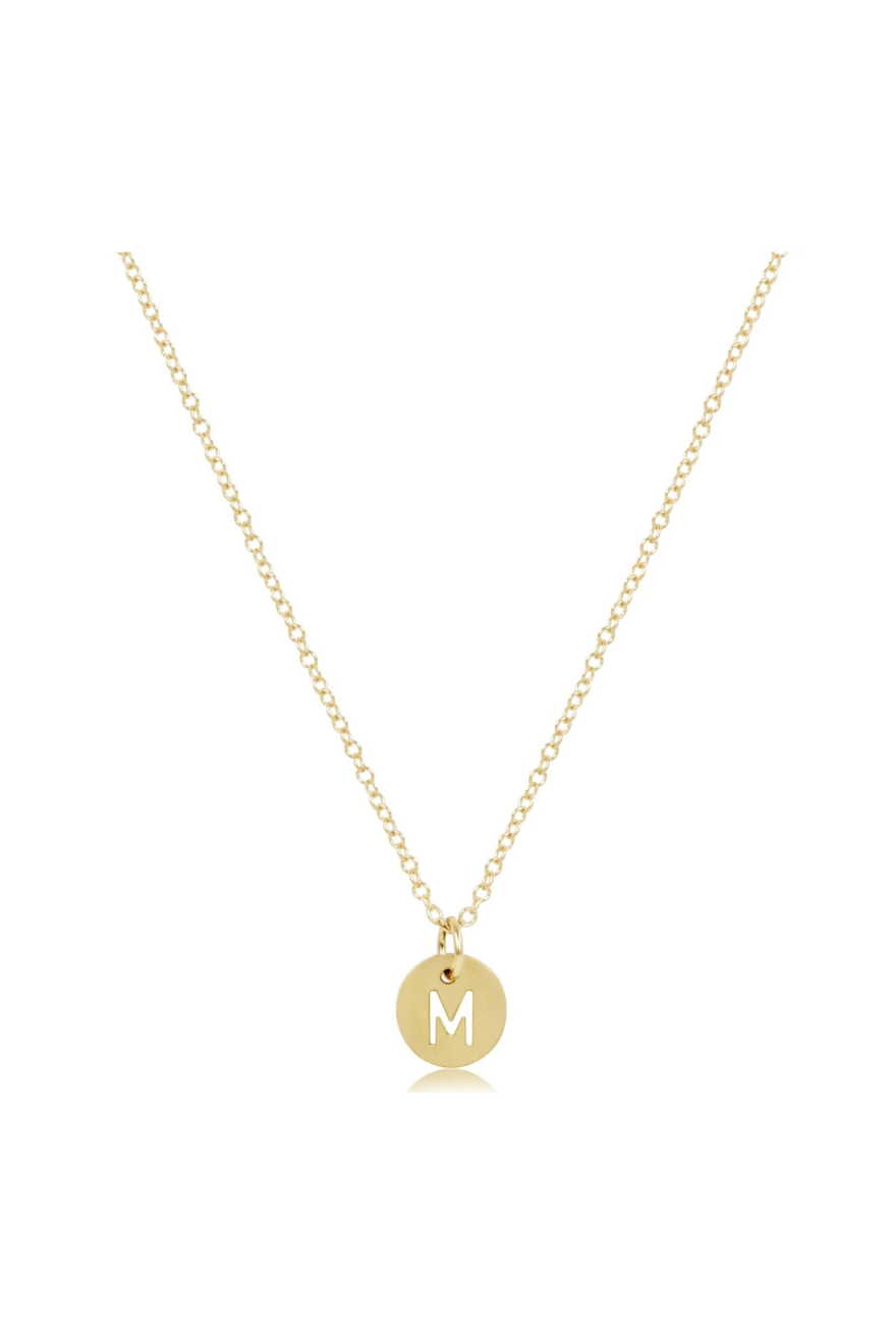 Enewton 16" Necklace Gold - Respect Initial Small Gold Disc