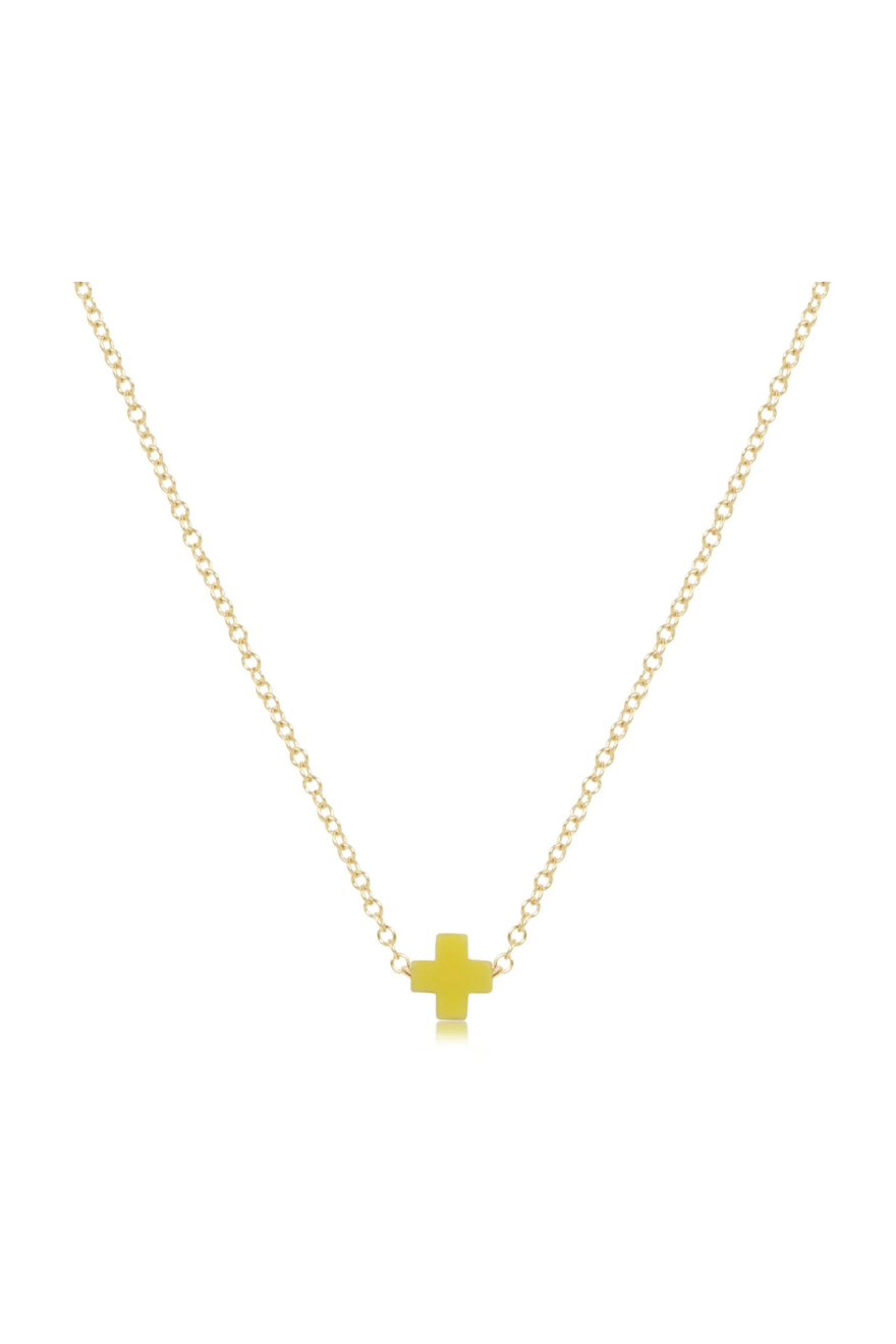 Enewton 16" Necklace Gold - Signature Cross Small - Canary