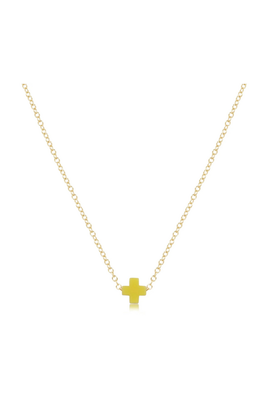 Enewton 16" Necklace Gold - Signature Cross Small - Canary