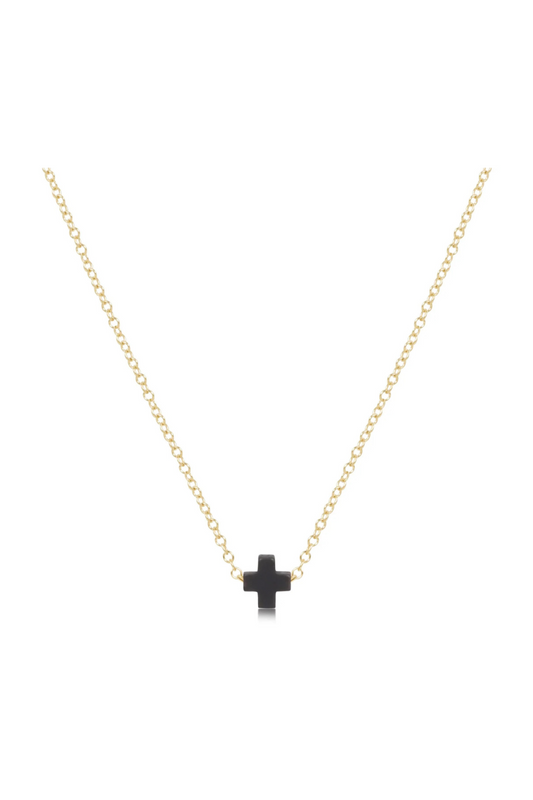 Enewton 16" Necklace Gold - Signature Cross Small - Charcoal