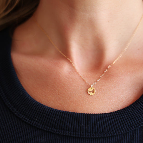 Enewton 16" Necklace Gold Bud the Dachshund Disc Seaside Florida 30A The Seaside Style