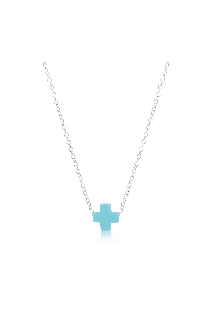 Enewton 16" Necklace Sterling - Signature Cross Turquoise