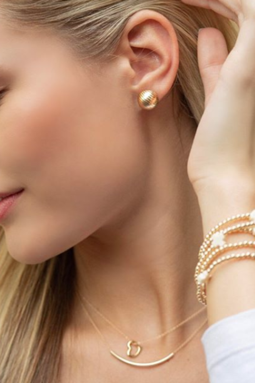 16" Gold Necklace with Love Charm