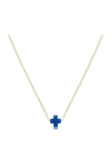 Enewton 16" Necklace Gold - Signature Cross Small - Cobalt