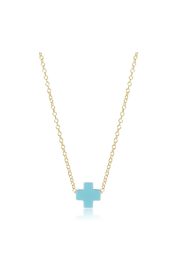 Enewton 16" Necklace Gold - Signature Cross Turquoise