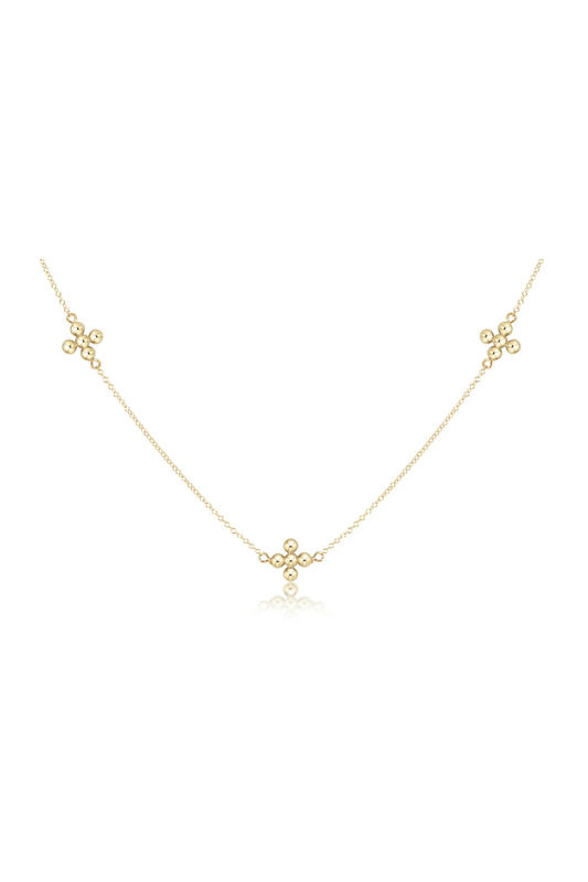 Enewton 17" Choker Simplicity Chain Gold - Classic Beaded Signature Cross Gold