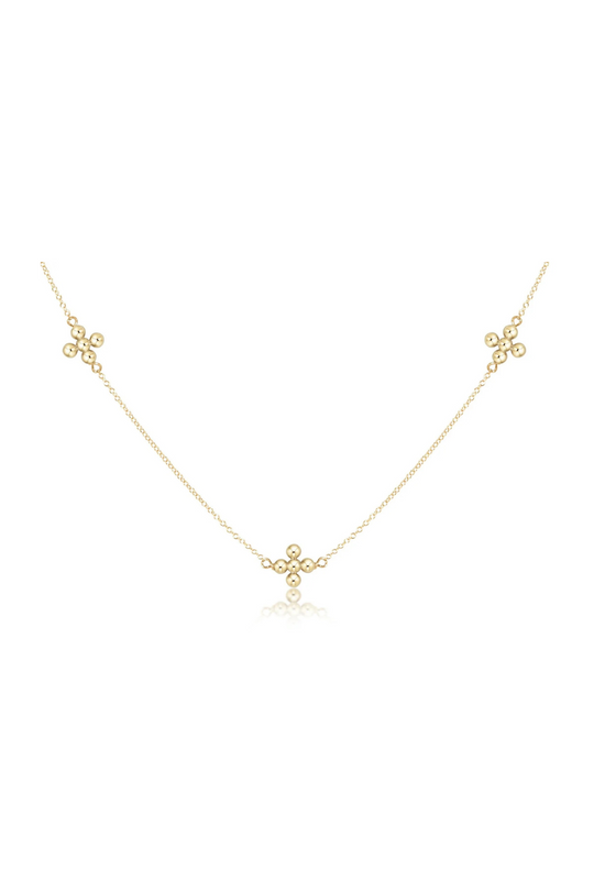 Enewton 17” Choker Simplicity Chain Gold - Classic Beaded Signature Cross Gold