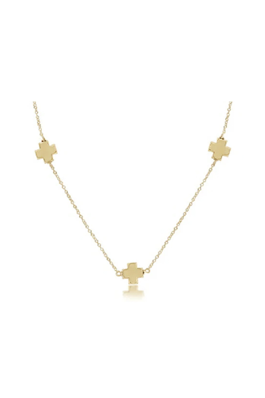 Enewton 17"  Choker Simplicity Chain Gold - Signature Cross Gold