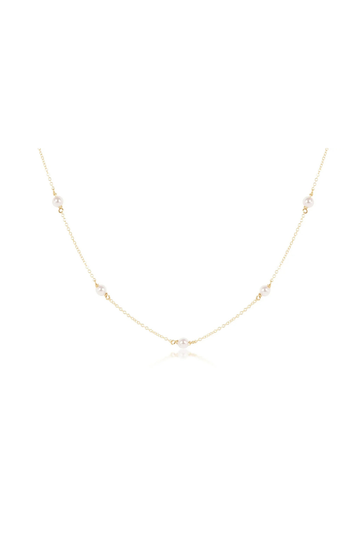 Enewton 17" Choker Simplicity Chain Gold - 4mm Pearl