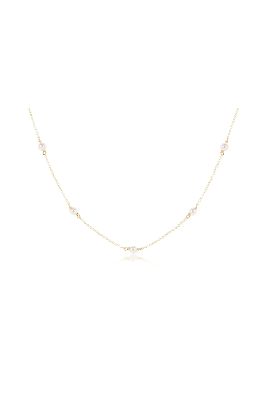 Enewton 17" Choker Simplicity Chain Gold - 4mm Pearl