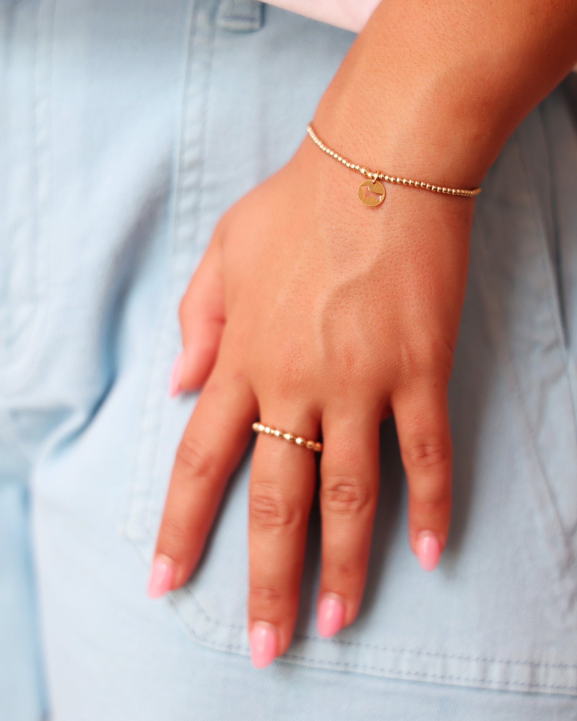 Enewton 2mm Gold Bud the Dachshund Disc Bracelet Seaside Florida 30A The Seaside Style