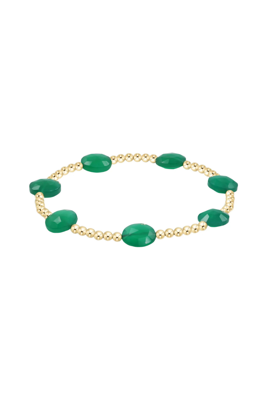 Enewton Admire Gold 3mm Bead Bracelet - Green Onyx