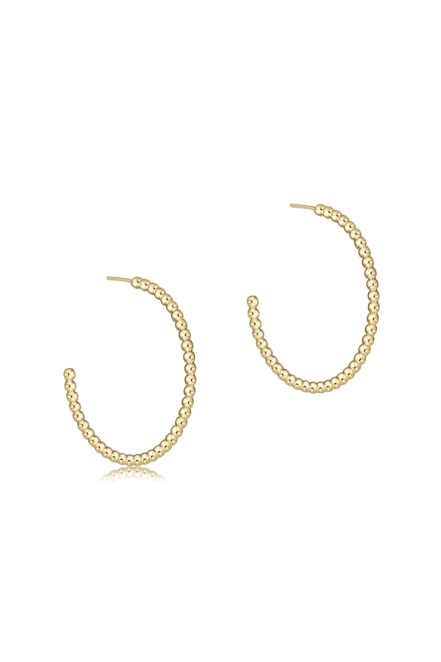 Enewton Beaded Classic 1.25" Post Hoop - 2mm Gold