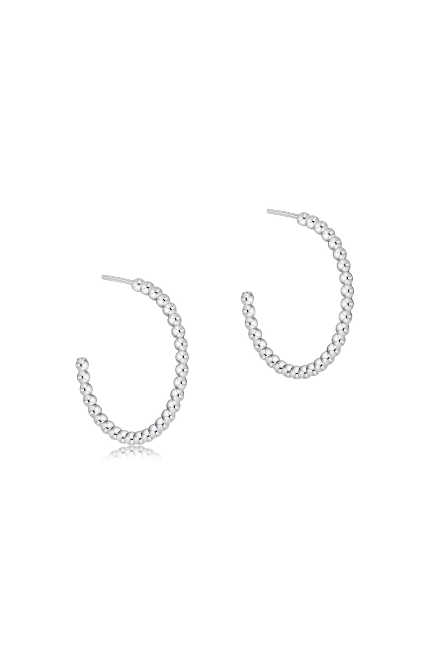 Enewton Beaded Classic 1.25" Post Hoop - 3mm Sterling