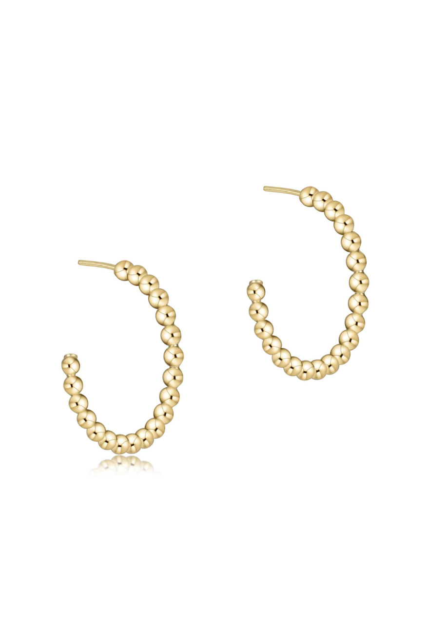 Enewton Beaded Classic 1.25" Post Hoop - 4mm Gold