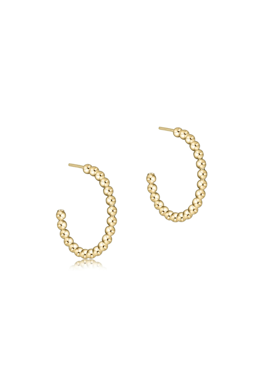Enewton Beaded Classic 1" Post Hoop - 2mm Gold