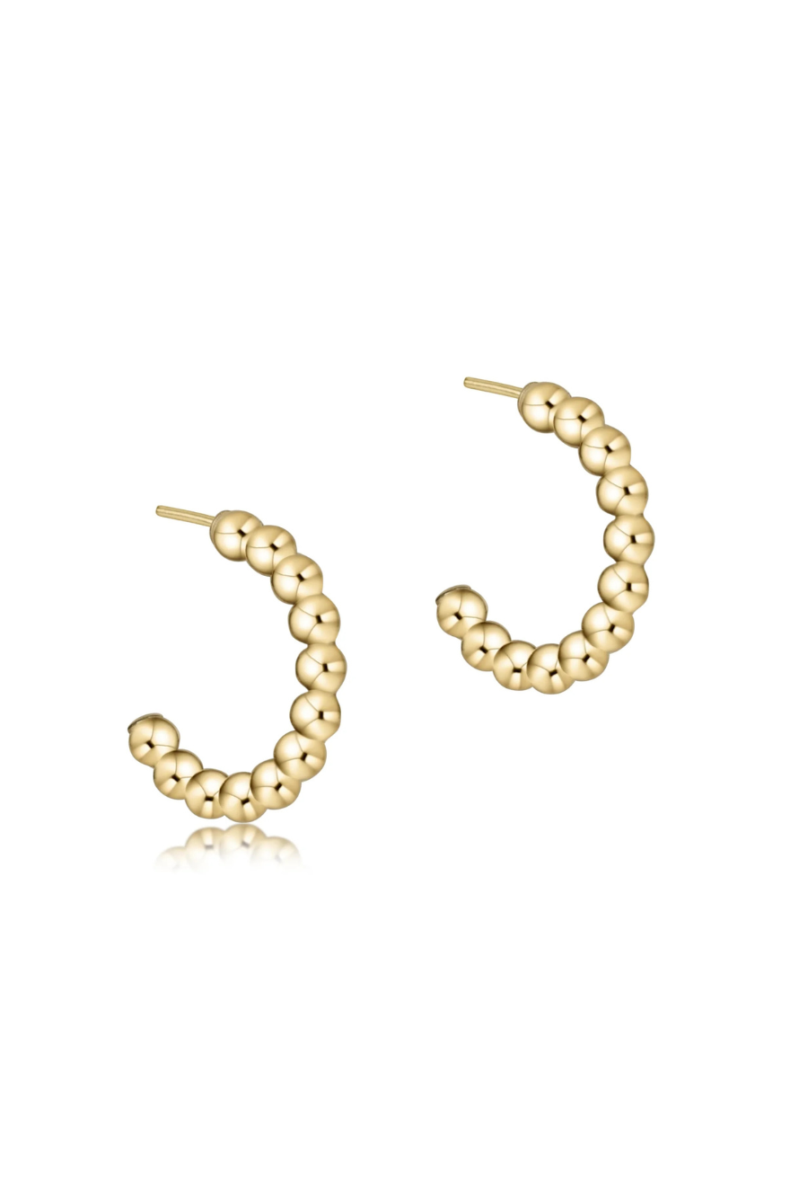 Enewton Beaded Classic 1" Post Hoop - 3mm Gold