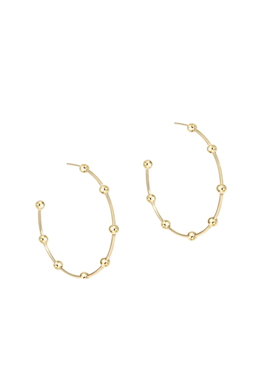 Enewton Beaded Simplicity 1.5" Post Hoop - 4mm Gold