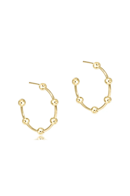 Enewton Beaded Simplicity 1" Post Hoop - 4mm Gold